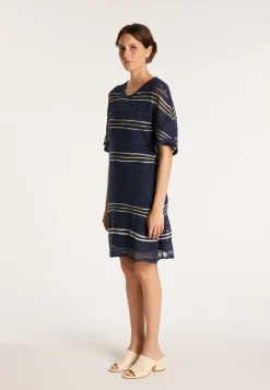 Montagut Jupes Et Robes-Robe manches courtes - Jasmine 05-Bleu marine