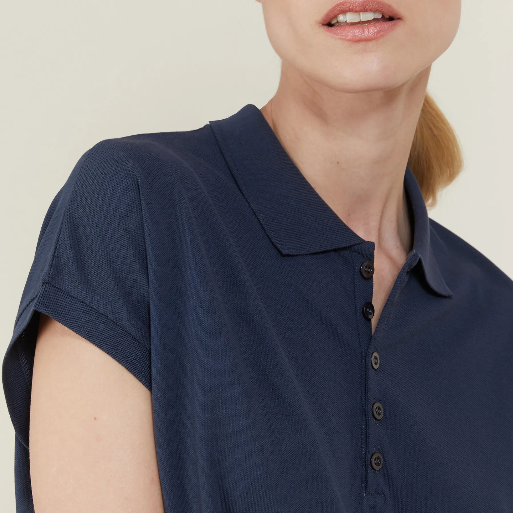 Montagut Jupes Et Robes-Robe manches courtes en coton - Angy 05-Bleu marine