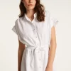Montagut Jupes Et Robes-Robe manches longues en lin - Emy 82-Ecru