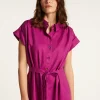 Montagut Jupes Et Robes-Robe manches longues en lin - Emy 16-Violet clair