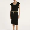 Montagut Jupes Et Robes-Robe mi-longue ceinturée - Meili 01-Noir