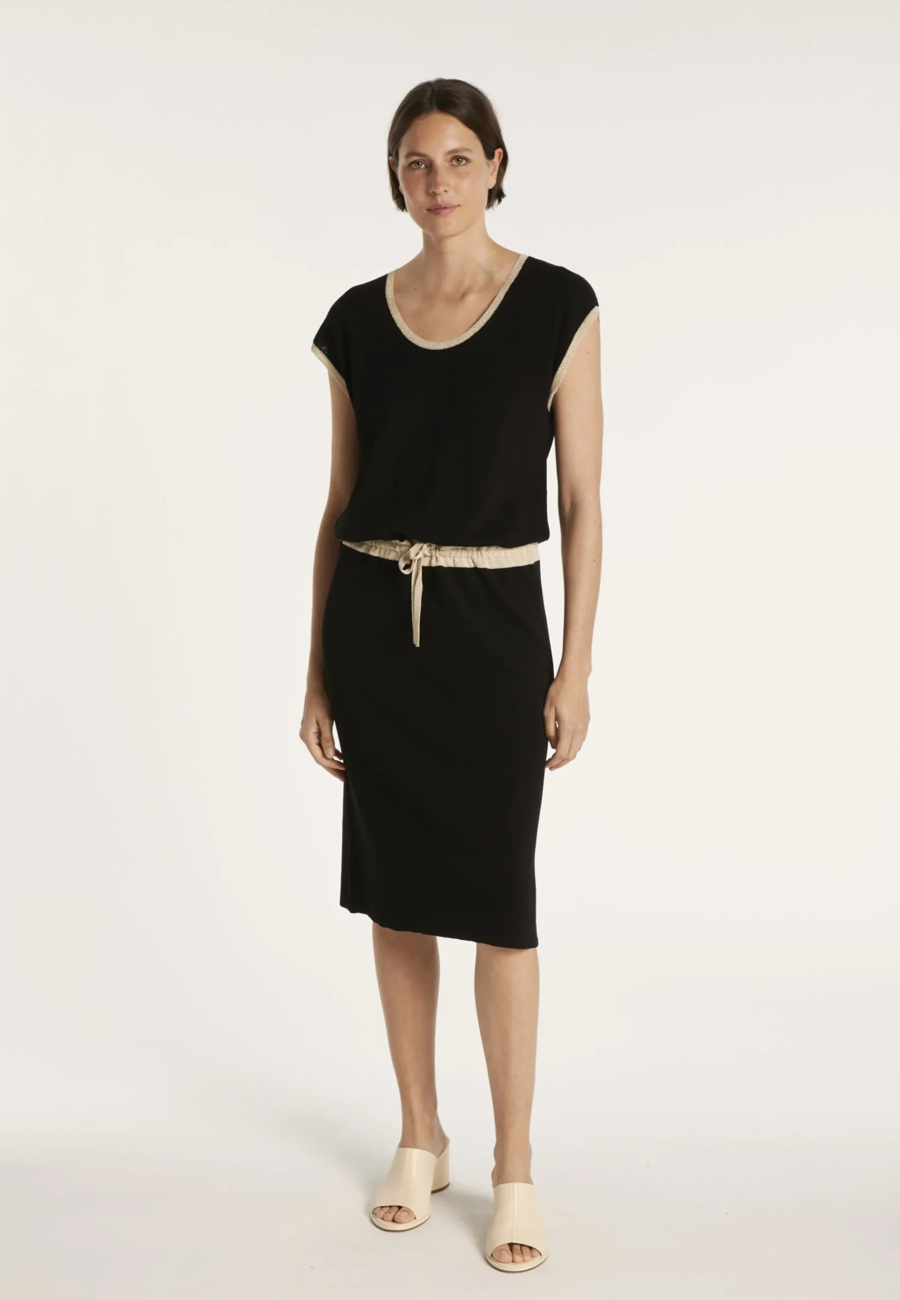 Montagut Jupes Et Robes-Robe mi-longue ceinturée - Meili 01-Noir