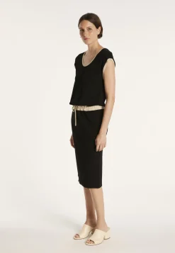 Montagut Jupes Et Robes-Robe mi-longue ceinturée - Meili 01-Noir
