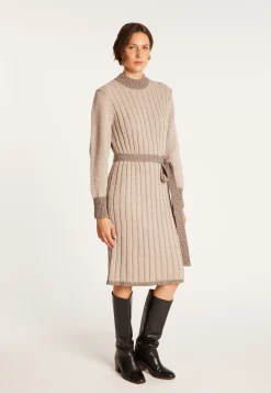 Montagut Jupes Et Robes-Robe pull laine et alpaga - Gracie 13-Beige moyen