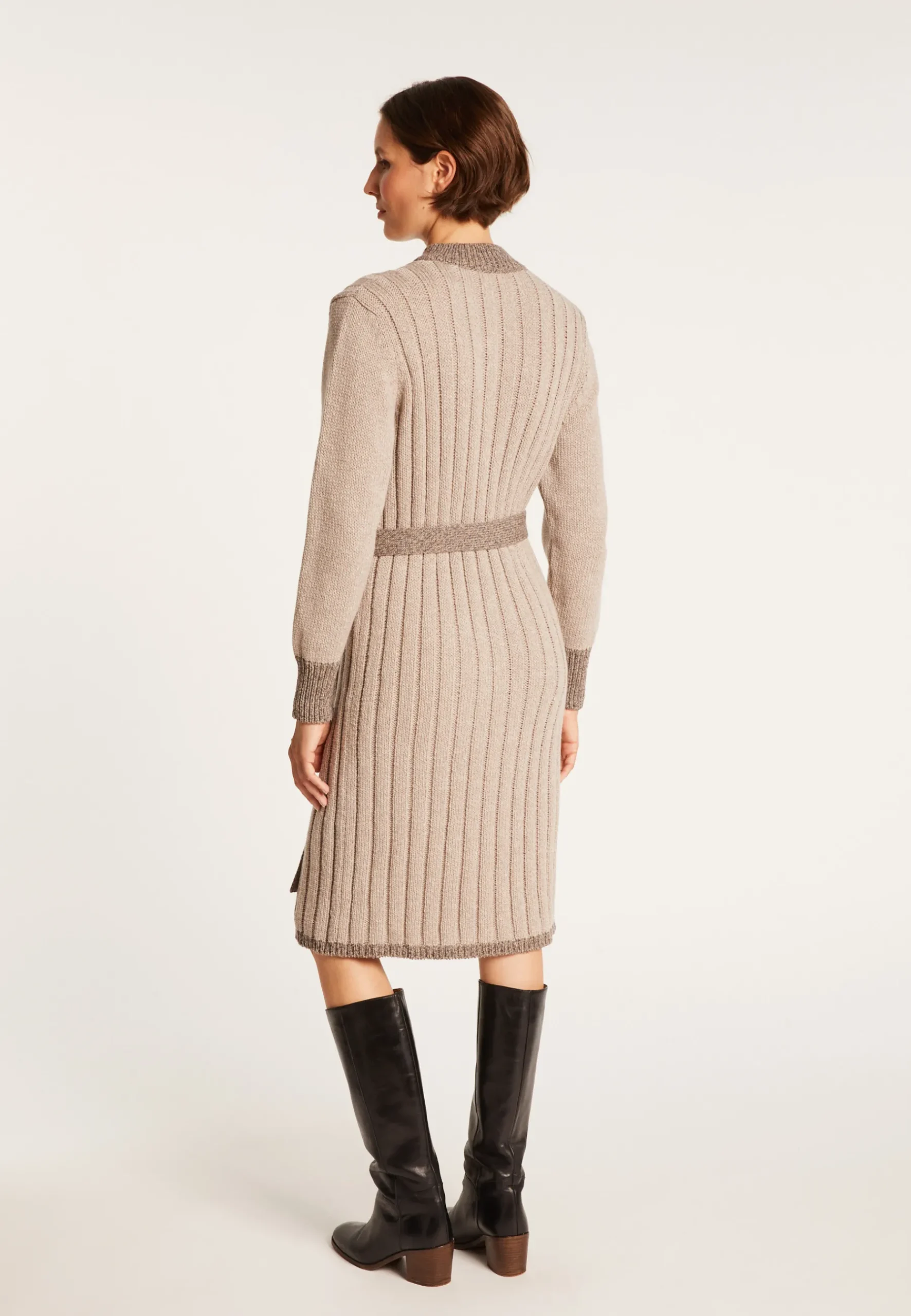 Montagut Jupes Et Robes-Robe pull laine et alpaga - Gracie 13-Beige moyen