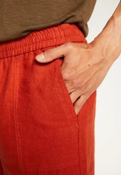 Montagut Pantalons Et Shorts-Short à poches en lin - Diegos 20-Rouge foncé
