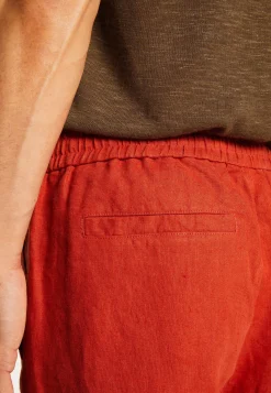 Montagut Pantalons Et Shorts-Short à poches en lin - Diegos 20-Rouge foncé