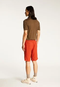 Montagut Pantalons Et Shorts-Short à poches en lin - Diegos 20-Rouge foncé