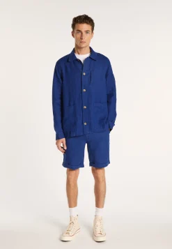 Montagut Polos Et T-Shirts-Short casual en lin - Rodez 03-Bleu foncé