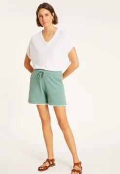 Montagut Pantalons Et Shorts-Short en coton brossé - Maze 94-Vert amande