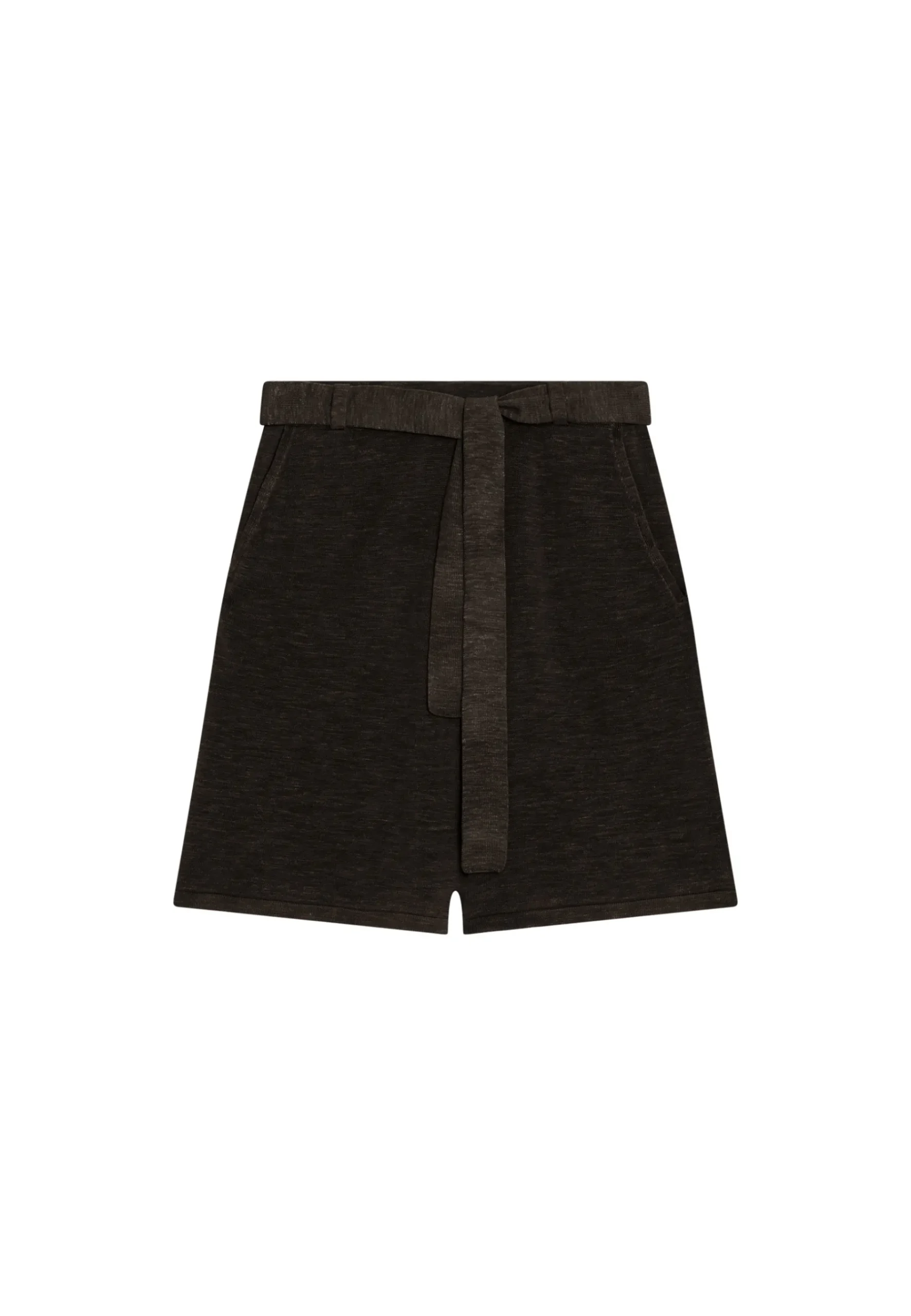 Montagut Pantalons Et Shorts-Short fluide en lin flammé - Maceo 01-Noir