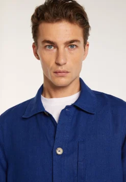Montagut Chemises-Surchemise casual en lin - Rodrigue 03-Bleu foncé