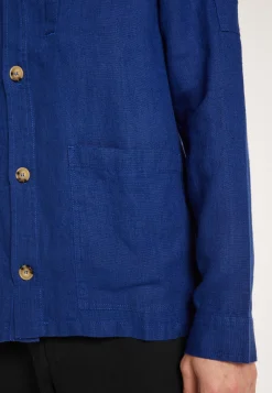 Montagut Chemises-Surchemise casual en lin - Rodrigue 03-Bleu foncé