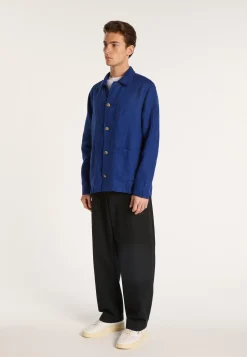 Montagut Chemises-Surchemise casual en lin - Rodrigue 03-Bleu foncé