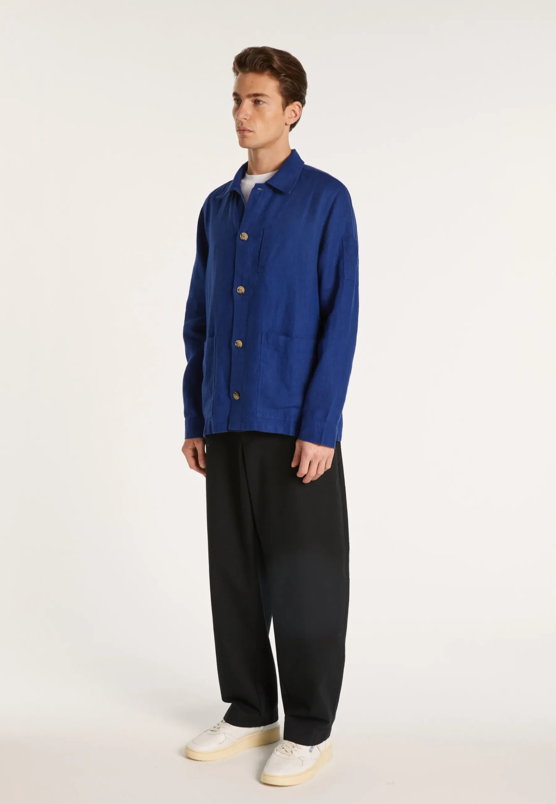 Montagut Chemises-Surchemise casual en lin - Rodrigue 03-Bleu foncé