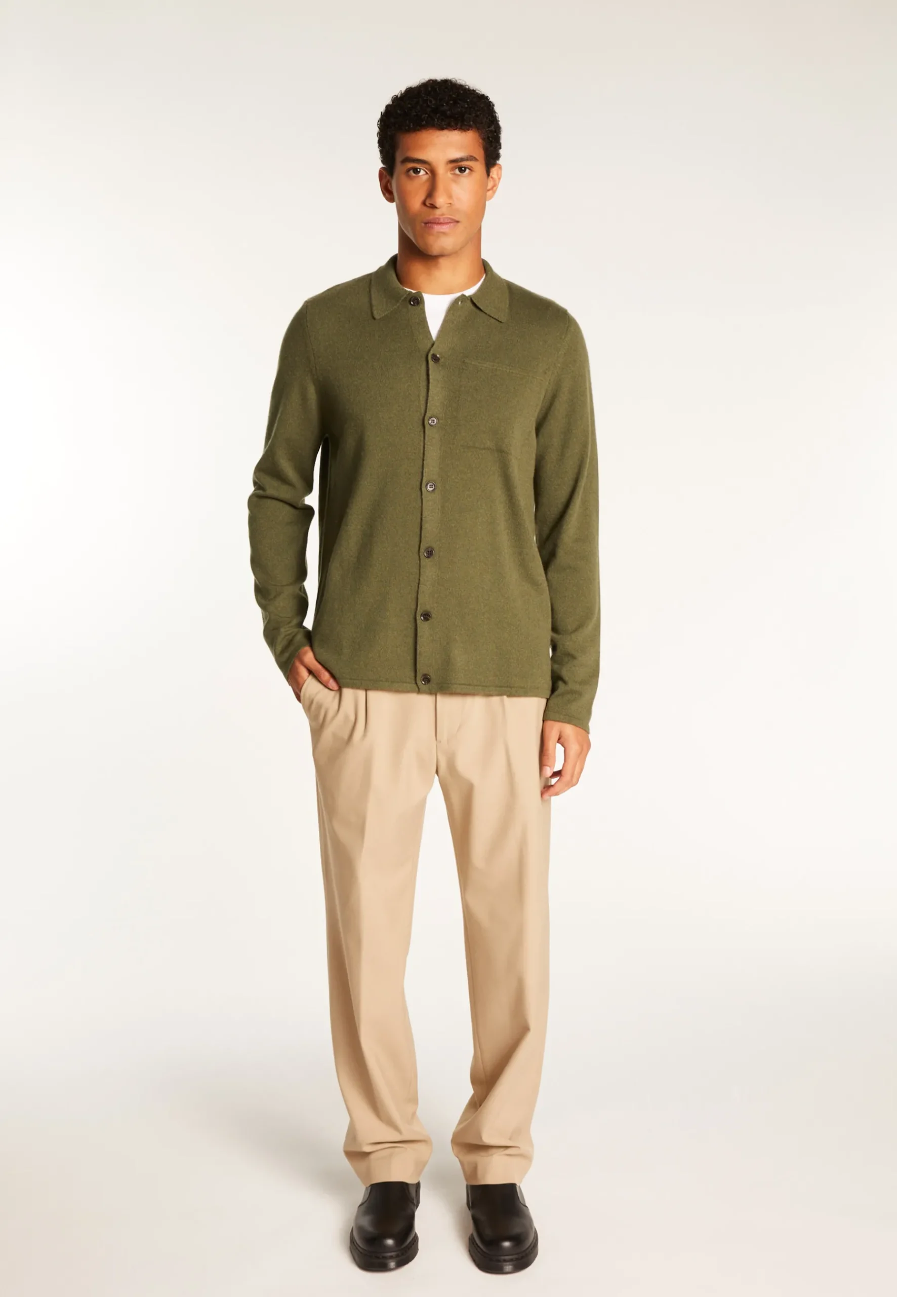 Montagut Vestes Et Cardigans-Surchemise en cachemire - Tahim 83-Kaki
