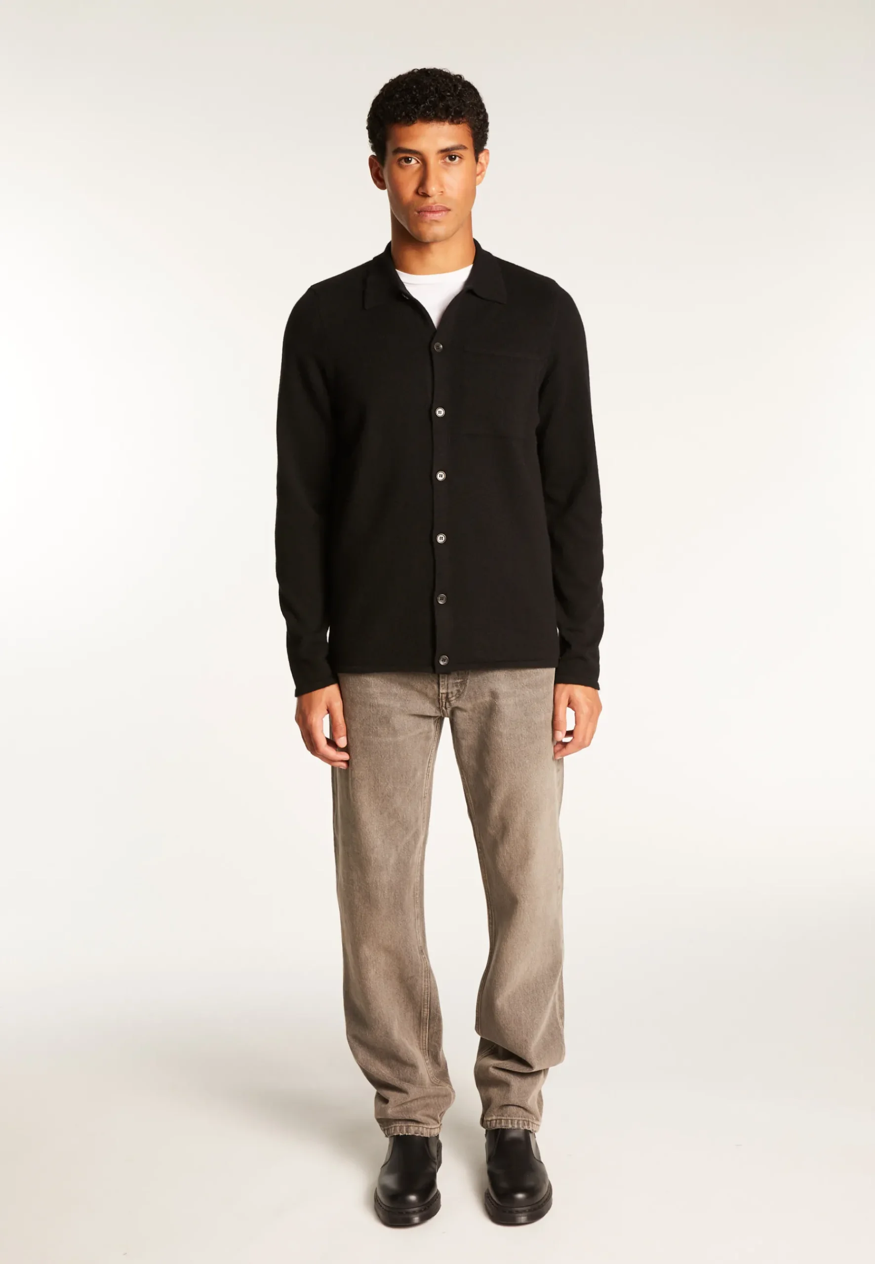 Montagut Vestes Et Cardigans-Surchemise en cachemire - Tahim 01-Noir