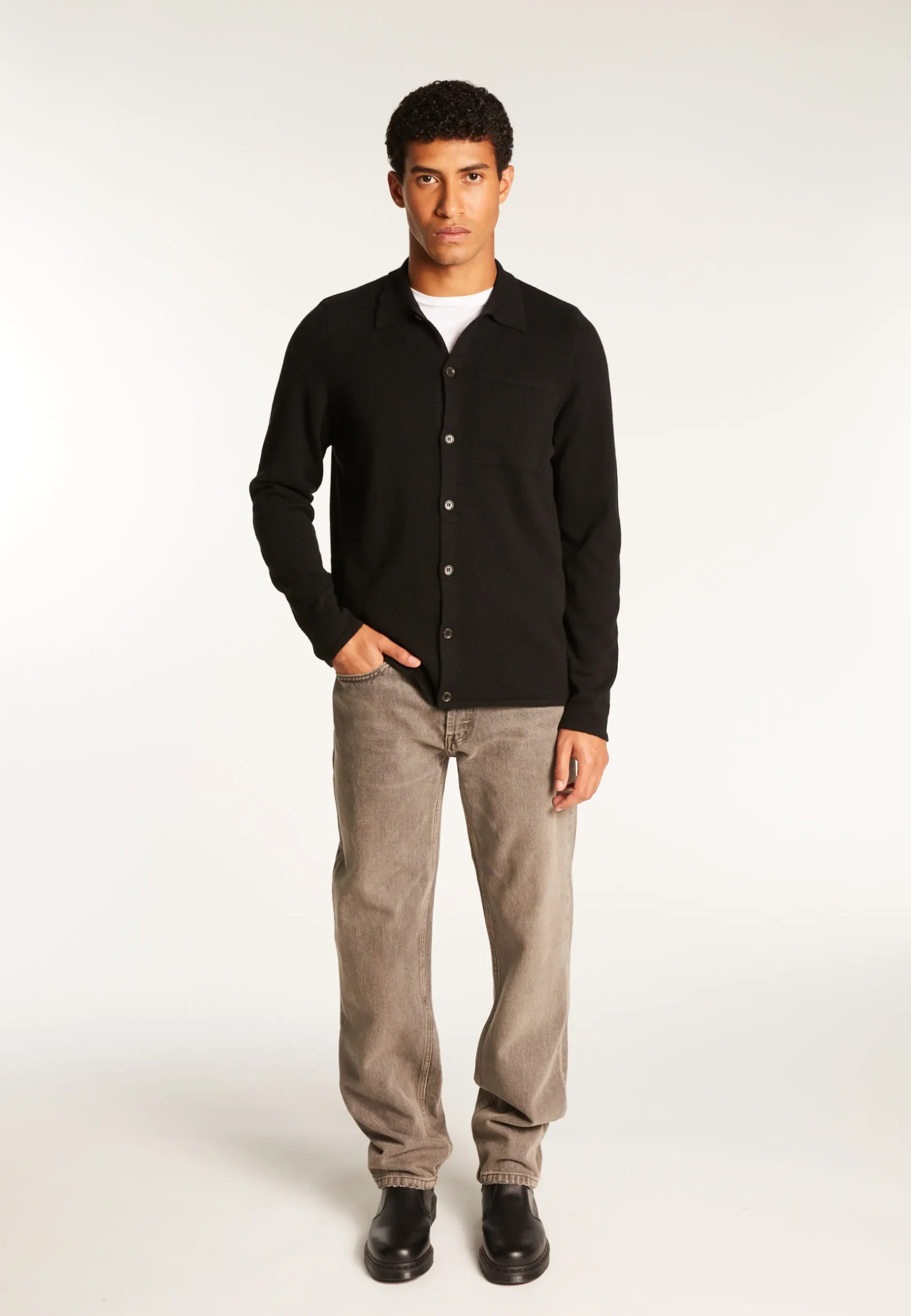 Montagut Vestes Et Cardigans-Surchemise en cachemire - Tahim 01-Noir