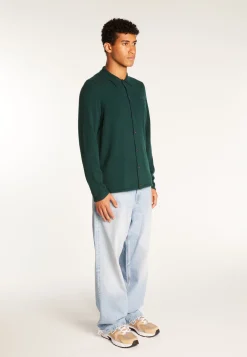 Montagut Vestes Et Cardigans-Surchemise en cachemire - Tahim 21-Vert foncé