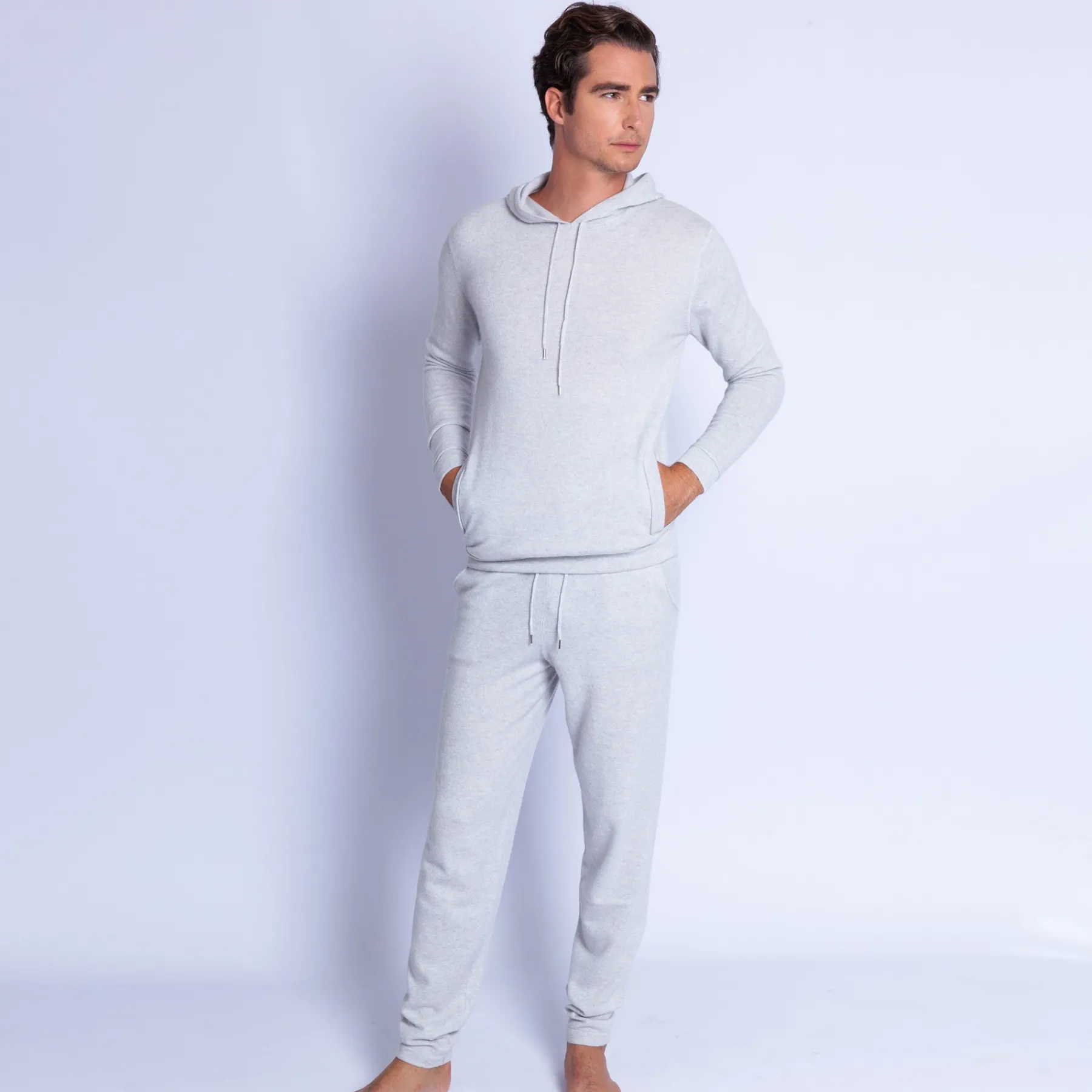 Montagut Pulls-Sweat à capuche en cachemire - Octave 81-Gris pale