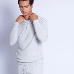Montagut Pulls-Sweat à capuche en cachemire - Octave 81-Gris pale