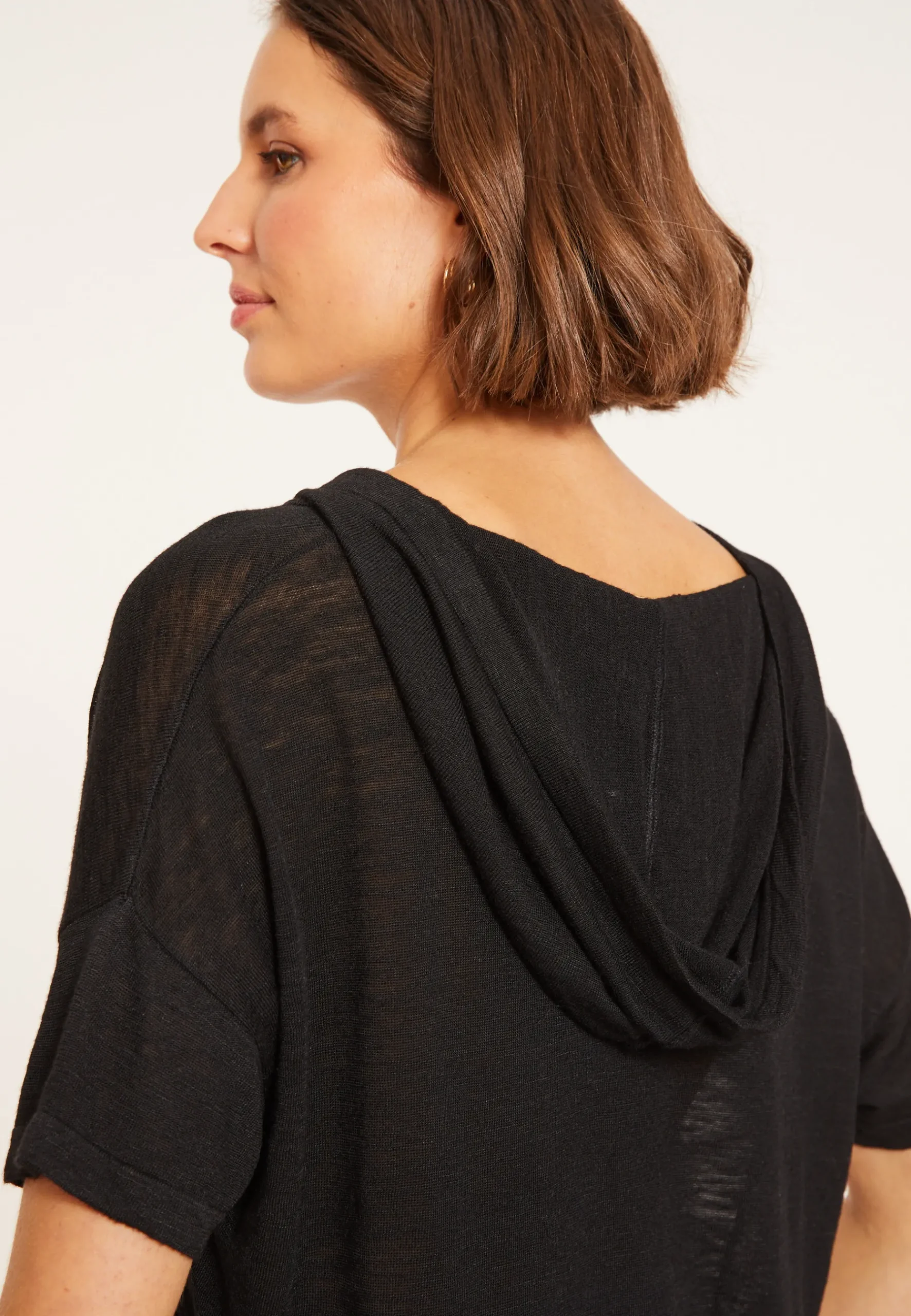 Montagut T-Shirts Et Débardeurs-Sweat en lin flammé - Pivoine 01-Noir