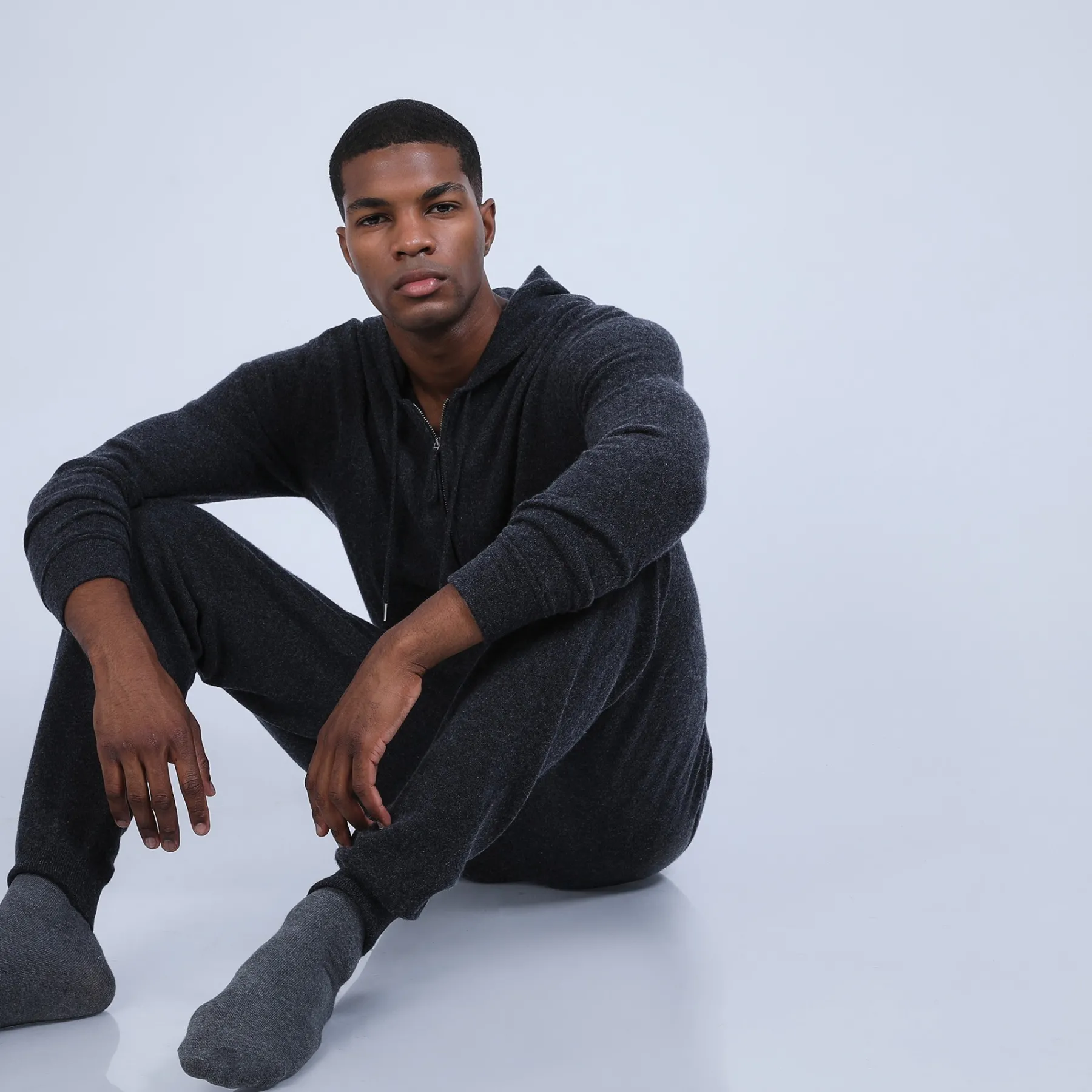 Montagut Pulls-Sweat zippé à capuche cachemire - Owen 10-Gris foncé
