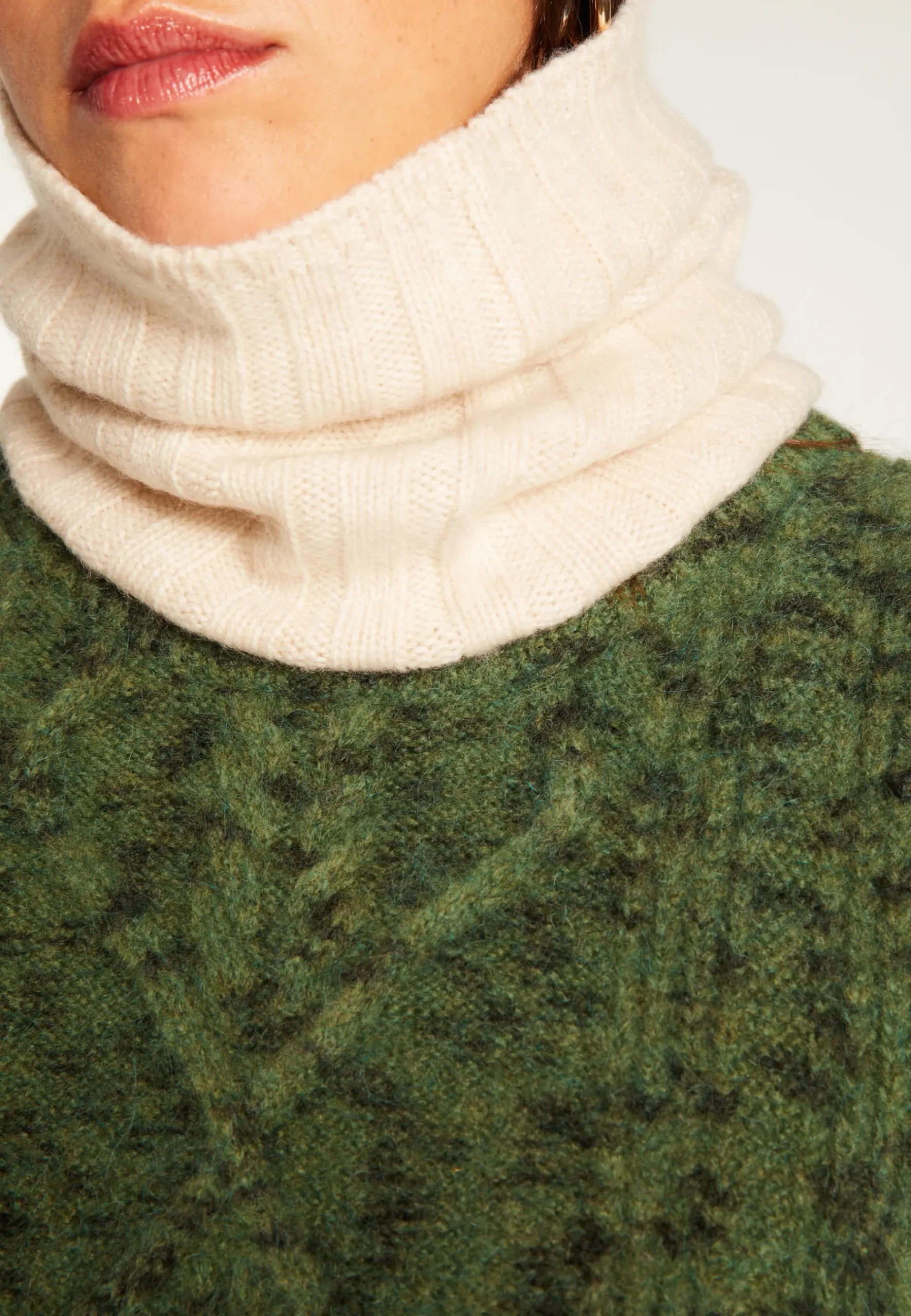 Montagut Accessoires-Tour de cou unisexe en cachemire - Lisa 13-Beige moyen