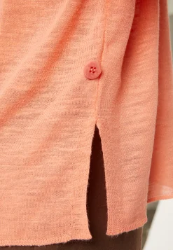 Montagut T-Shirts Et Débardeurs-T-shirt à boutons en lin flammé - Lily 15-Orange