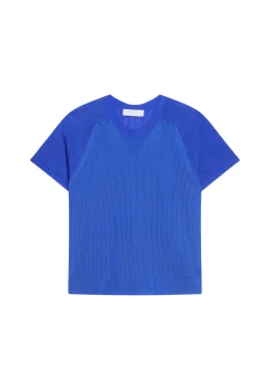 Montagut T-Shirts Et Débardeurs-T-shirt à côtes en Fil Lumière - Malory 03-Bleu foncé