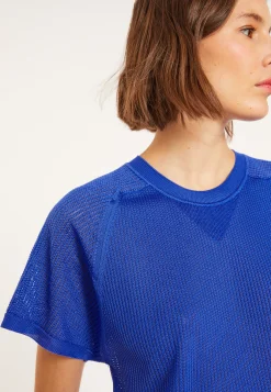 Montagut T-Shirts Et Débardeurs-T-shirt à côtes en Fil Lumière - Malory 03-Bleu foncé