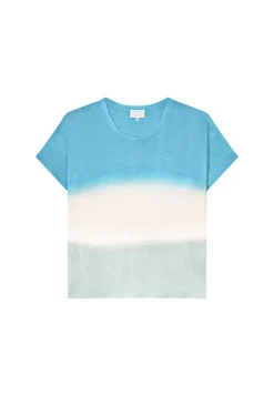 Montagut T-Shirts Et Débardeurs-T-shirt à fentes viscose et soie - Nova Bis 49-Turquoise