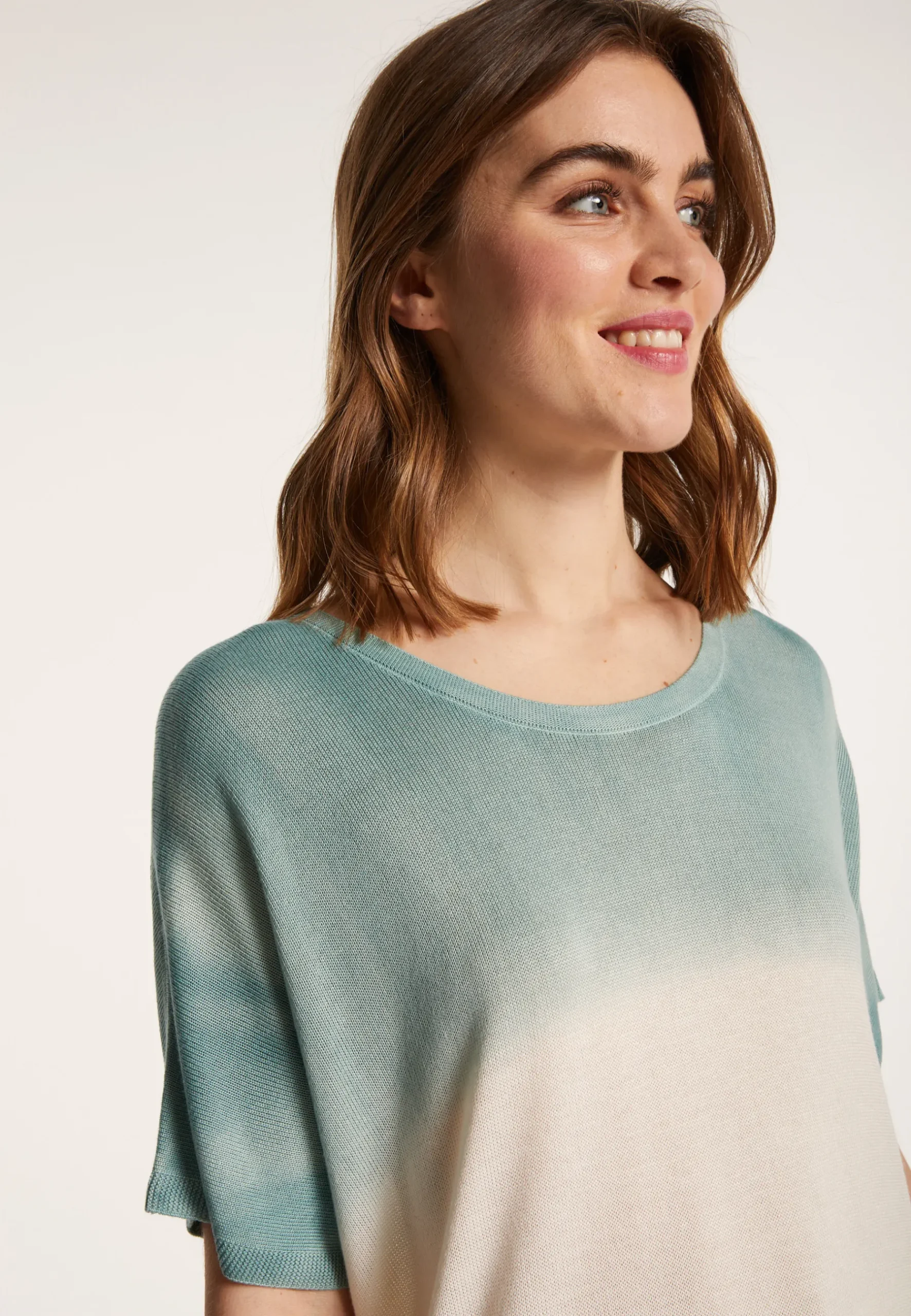 Montagut T-Shirts Et Débardeurs-T-shirt à fentes viscose et soie - Nova Bis 04-Bleu clair
