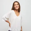 Montagut T-Shirts Et Débardeurs-T-shirt à manches coudes en cachemire light - Solange 82-Ecru