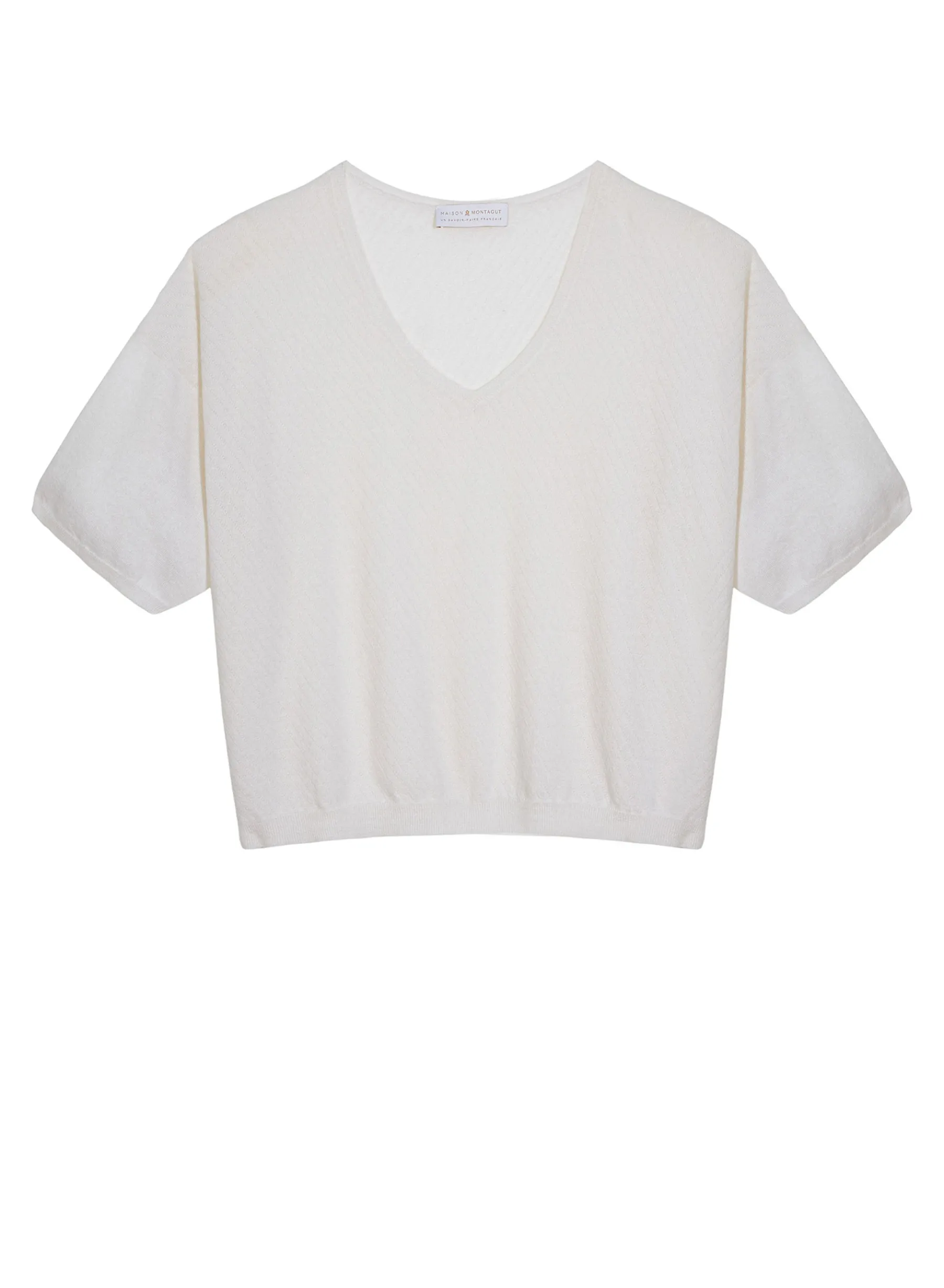Montagut T-Shirts Et Débardeurs-T-shirt à manches coudes en cachemire light - Solange 82-Ecru