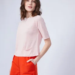 Montagut T-Shirts Et Débardeurs-T-shirt 1 poche et pli dos - Maika 24-Rose clair