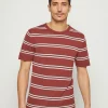 Montagut Polos Et T-Shirts-T-shirt à rayures en lin flammé - Remi 51-Bordeaux