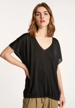 Montagut T-Shirts Et Débardeurs-T-shirt ajustable en Fil Lumière - Laurence 01-Noir