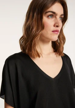 Montagut T-Shirts Et Débardeurs-T-shirt ajustable en Fil Lumière - Laurence 01-Noir