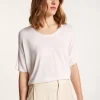 Montagut T-Shirts Et Débardeurs-T-shirt ample avec fentes - Nova 82-Ecru