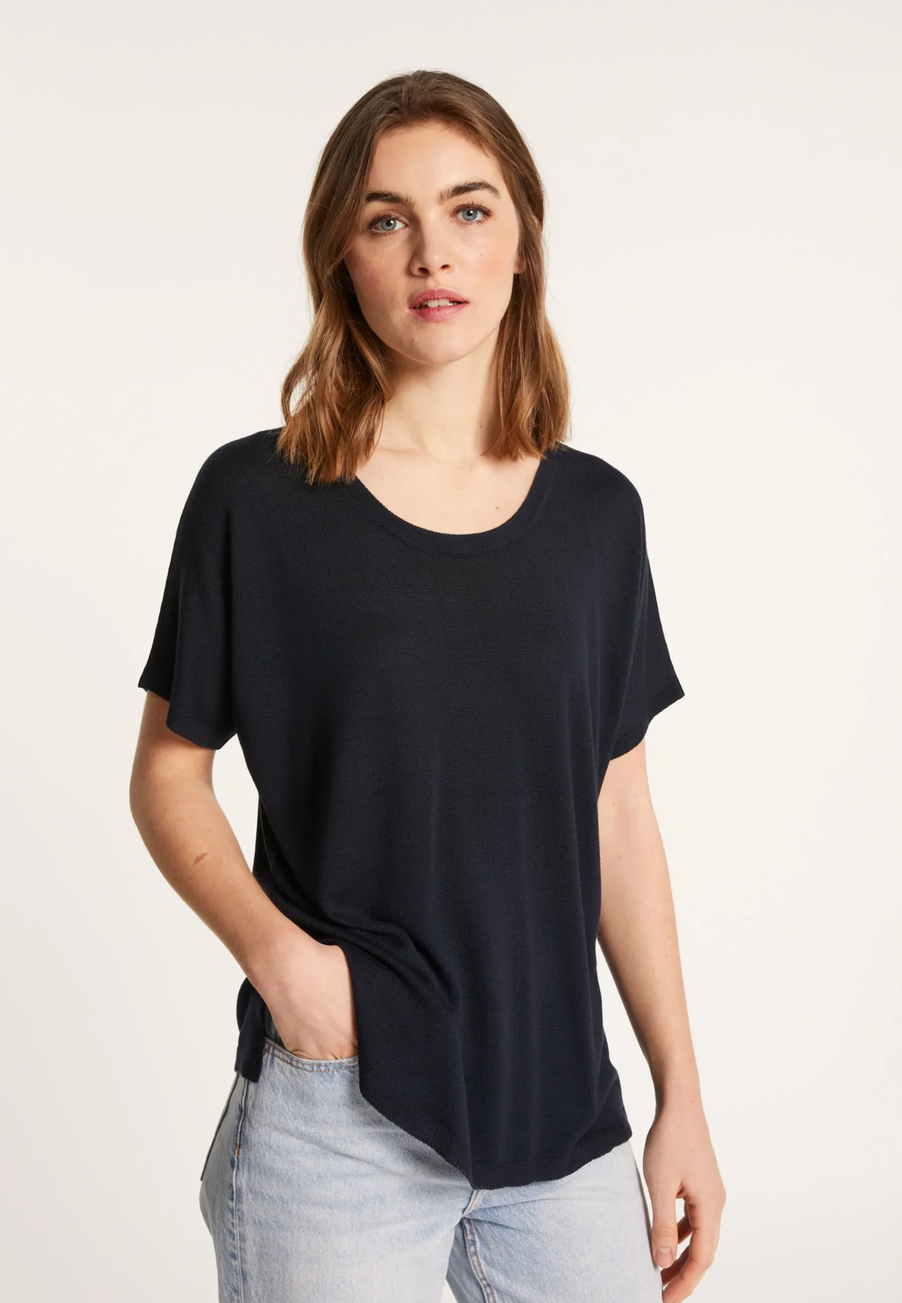 Montagut T-Shirts Et Débardeurs-T-shirt ample avec fentes - Nova 05-Bleu marine