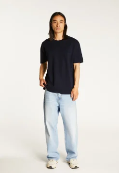 Montagut Polos Et T-Shirts-T-shirt ample avec poche en laine mérinos - Florentin 05-Bleu marine