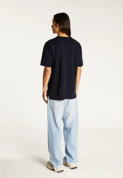 Montagut Polos Et T-Shirts-T-shirt ample avec poche en laine mérinos - Florentin 05-Bleu marine