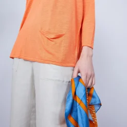 Montagut T-Shirts Et Débardeurs-T-shirt ample col V - Malou 15-Orange