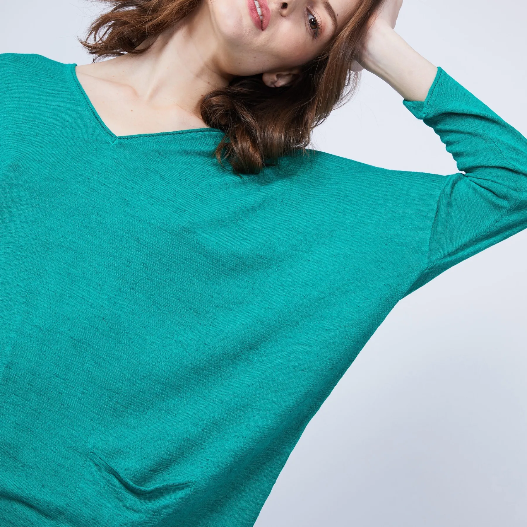 Montagut T-Shirts Et Débardeurs-T-shirt ample col V - Malou 21-Vert foncé