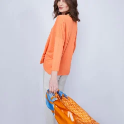 Montagut T-Shirts Et Débardeurs-T-shirt ample col V - Malou 15-Orange