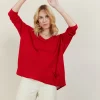 Montagut T-Shirts Et Débardeurs-T-shirt ample en lin flammé - Balou 52-Rouge