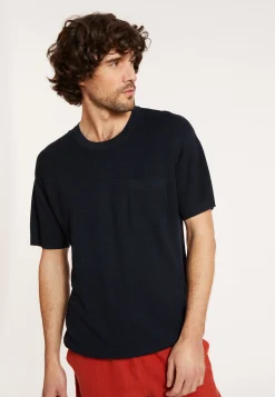 Montagut Polos Et T-Shirts-T-shirt ample en lin flammé - Deon 05-Bleu marine