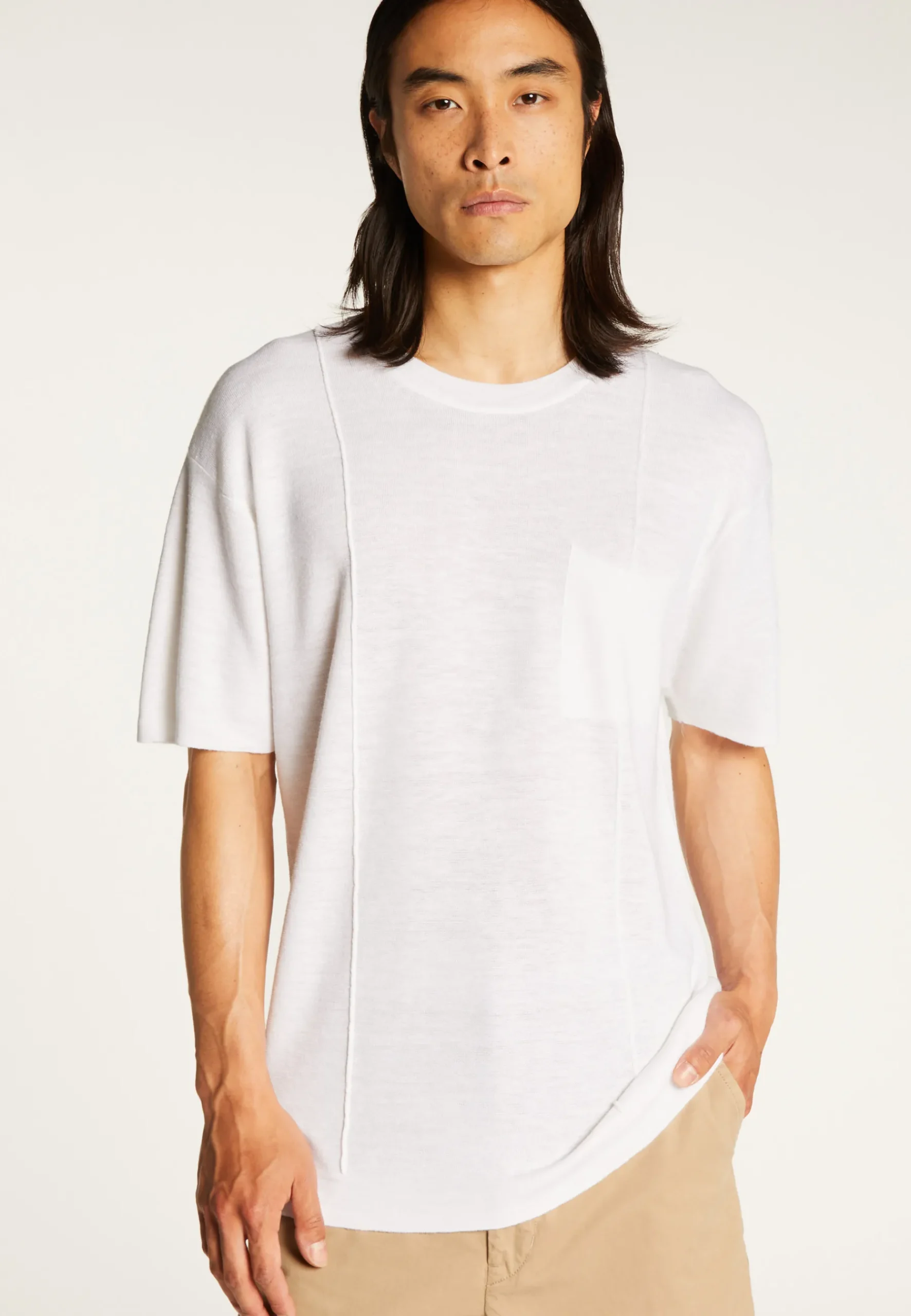 Montagut Polos Et T-Shirts-T-shirt ample en lin flammé - Deon 02-Blanc