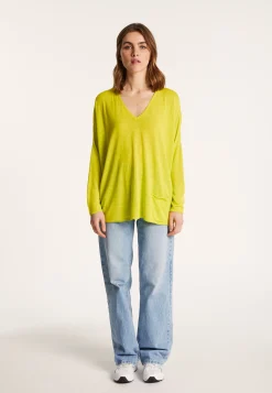 Montagut T-Shirts Et Débardeurs-T-shirt ample en lin flammé - Balou 90-Vert anis